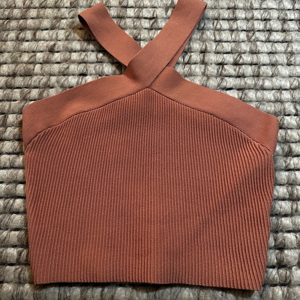 Babaton cross neck top in blush